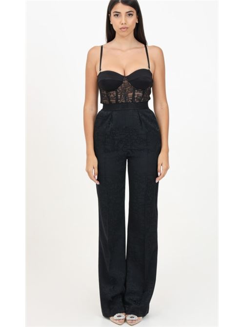 Combined jumpsuit in crepe jacquard lettering ELISABETTA FRANCHI | TU00746E2.110